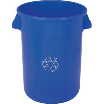 Continental Commercial Huskee 3200-1 Recycling Receptacle, 32 gal, Plastic, Blue, 22 in Dia x 27-3/8 in L Dimensions