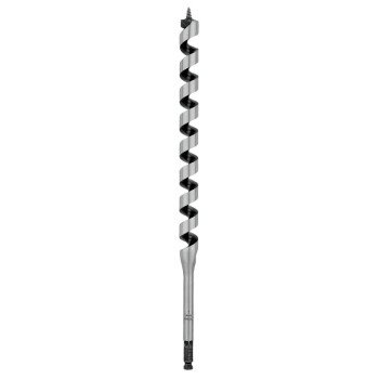 Irwin 4935572 Auger Drill Bit, 1-1/16 in Dia, 17 in OAL, Hollow Center Flute, 7/16 in Dia Shank, Hex Shank