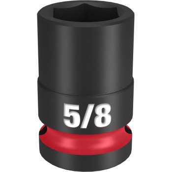 Milwaukee SHOCKWAVE Impact Duty Series 49-66-6204 Shallow Impact Socket, 5/8 in Socket, 1/2 in Drive, Square Drive