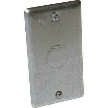 Raco 861 Box Cover, 0.49 in L, 2.31 in W, 1-Gang, Steel, Gray