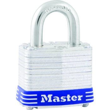 Master Lock 3D Padlock, Keyed Different Key, 9/32 in Dia Shackle, 3/4 in H Shackle, Steel Shackle, Steel Body, Laminated