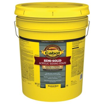 Cabot 1100 Series 140.0001106.008 Exterior Stain, Semi-Solid, Neutral Base, Liquid, 5 gal, Pail