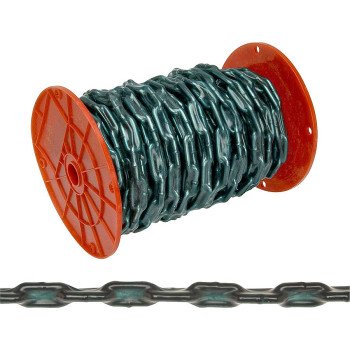 Campbell PS0332027 Straight Link Coil Chain, #2/0, 60 ft L, 520 lb Working Load, Steel, Zinc