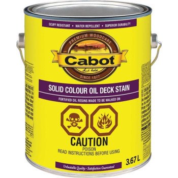 Cabot 7600 7607C Solid Color Decking Stain, Liquid, 3.67 L