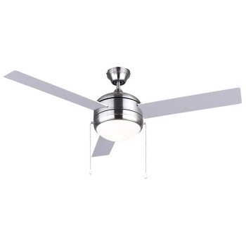 Canarm CALIBRE III CF48CA33BN LED Ceiling Fan, 3-Blade, Black Housing, Black Blade, 48 in Sweep, Plywood Blade