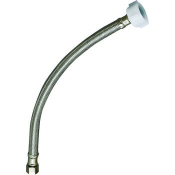 Plumb Pak EZ Series PP23843 Toilet Supply Tube, 1/2 in Inlet, Compression Inlet, 7/8 in Outlet, Ballcock Outlet, 12 in L