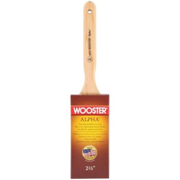 Wooster 4232-2 1/2 Paint Brush, 2-1/2 in W, 2-15/16 in L Bristle, Synthetic Bristle, Flat Sash Handle