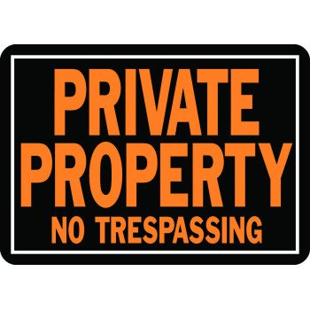 Hy-Ko Hy-Glo Series 848 Identification Sign, Rectangular, PRIVATE PROPERTY NO TRESPASSING, Fluorescent Orange Legend