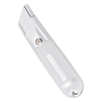 Vulcan 38061 Utility Knife, 2-7/8 in L Blade, 1-1/4 in W Blade, Aluminum Handle, Silver Handle