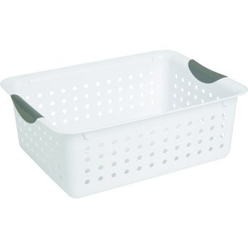 Sterilite Ultra 16248006 Storage Basket, 0.9 cu-ft Capacity, Plastic, White