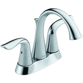 Delta Lahara Series 2538-MPU-DST Bathroom Faucet, 1.2 gpm, 2-Faucet Handle, Brass, Chrome Plated, Lever Handle