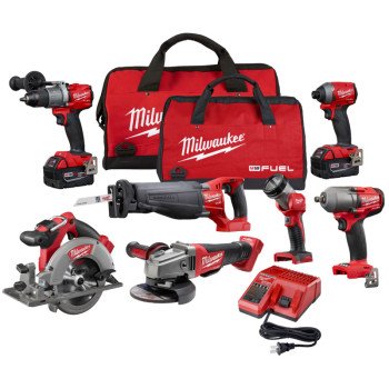 Milwaukee M18 FUEL 2997-27 Combination Kit, Battery Included, 18 V, 7-Tool, REDLITHIUM Battery