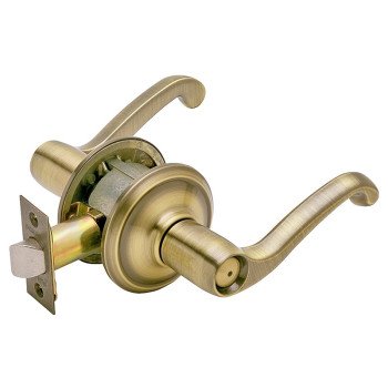 Schlage F Series F40 FLA 609 Privacy Lever, Mechanical Lock, Antique Brass, Metal, Residential, 2 Grade