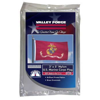 Valley Forge BTUSMC3 Military Marine Corps Flag, Nylon, 5 ft L, 3 ft W