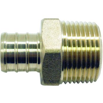 Apollo APXMA3434 Pipe Adapter, 3/4 in, PEX x MPT, Brass, 200 psi Pressure