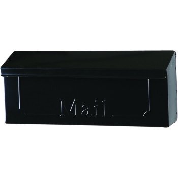 Gibraltar Mailboxes Townhouse THHB0001 Mailbox, 260 cu-in Capacity, Steel, Powder-Coated, Black, 15.2 in W, 3.9 in D