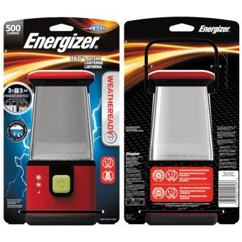 Energizer Weatheready Series WRESAL35 Lantern, LED Lamp, Plastic, Black/Red