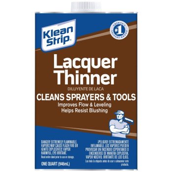 Klean Strip QML170SC Lacquer Thinner, Liquid, Characteristic Ketone, Clear, 1 qt, Can