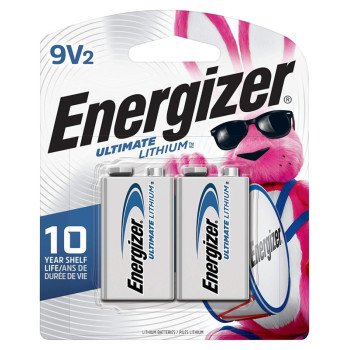 Energizer L522BP Battery, 9 V Battery, 750 mAh, Lithium, Manganese Dioxide