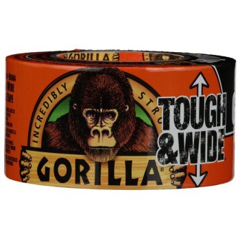 Gorilla 6003001 Duct Tape, 25 yd L, 3 in W, Cotton/Polymer Backing, Black