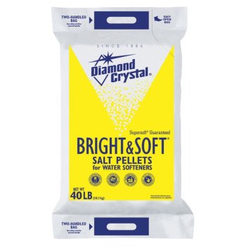 Cargill Diamond Crystal Bright & Soft 100012407 Salt Pellets, 40 lb Bag, Crystalline Solid, Halogen