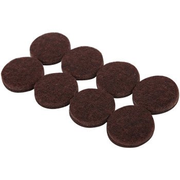 Shepherd Hardware 9862 Furniture Pad, Felt, Brown, 1 in Dia, 5 mm Thick, Round, 16/PK