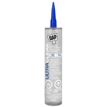 DAP Ultra Clear 7079874330 All-Purpose Flexible Sealant, Crystal Clear, 7 days Curing, -6 to 50 deg C, 300 mL Cartridge