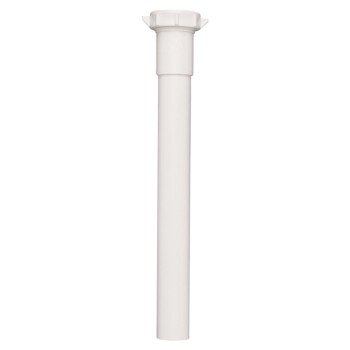 Plumb Pak PP20945 Pipe Extension Tube, 1-1/4 in, 12 in L, Slip-Joint, PVC, White