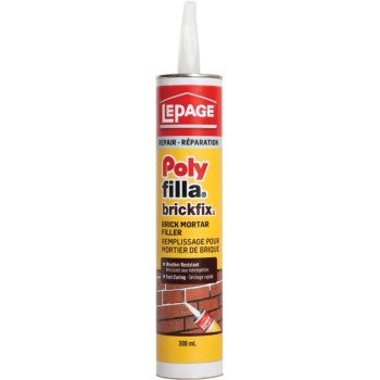 LePage Polyfilla Brickfix 394003 Brick Mortar Filler, Gray, 50 to 85 deg F, 300 mL Cartridge