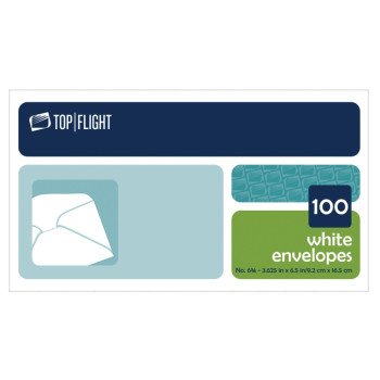 Top Flight 6900312 Envelope, White