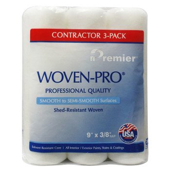 Premier Woven-Pro 3LF38 Roller Cover, 3/8 in Thick Nap, 9 in L