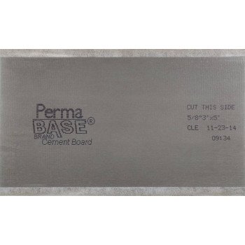 PermaBase CB36580500 Backer Board, 5 ft L, 3 ft W, 5/8 in Thick, Cement/Polystyrene, Gray