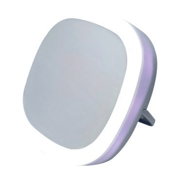 PowerZone MK-8403 LED Portable Make Up Mirror, Square, 3-1/4 in W, 3-1/4 in H, Plastic Frame, White Frame