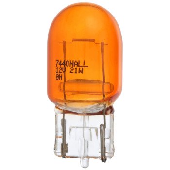 Peak 7440NALL-BPP Miniature Automotive Bulb, 13.5 V, Halogen Lamp, Wedge, Amber/Red