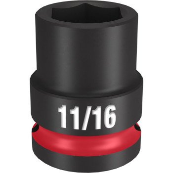 Milwaukee SHOCKWAVE Impact Duty Series 49-66-6205 Shallow Impact Socket, 11/16 in Socket, 1/2 in Drive, Square Drive