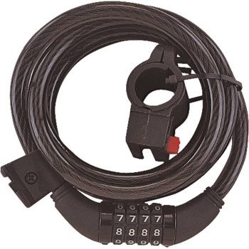 ProSource HD-PWR723-3L Cable Lock, 3/8 in Dia Shackle, Steel Body, Black, 1-1/2 in W Body