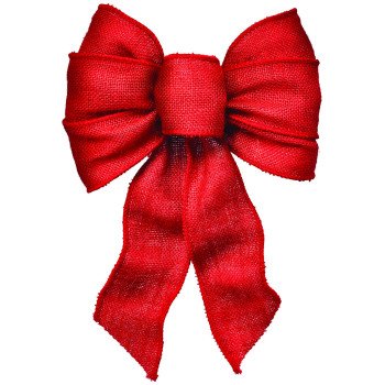 Holidaytrims 6122 Wired Bow, Burlap, Red