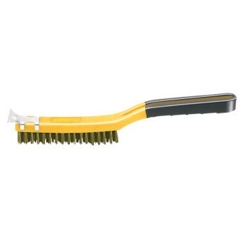 ALLWAY TOOLS SB319/BB Wire Brush with Scraper, Brass Bristle