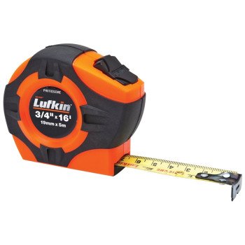 Crescent Lufkin P1000 Series PHV1035CMEN Tape Measure, 16 ft L Blade, 3/4 in W Blade, Steel Blade, Rubber Case