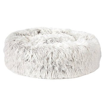 Slumber Pet ZW1652 18 11 Plush Cuddler Bed, 18 in L, 11 in W, Round, Bumper Style Pattern, Polyester Cover, Cream