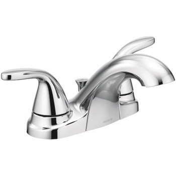 Moen Adler Series WS84403 Bathroom Faucet, 1.2 gpm, 2-Faucet Handle, 3-Faucet Hole, Metal, Chrome Plated, Lever Handle