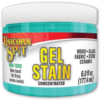 ECLECTIC UNICORN SPIT 5772006 Gel Stain and Glaze, Zia Teal, 6 fl-oz, Jar