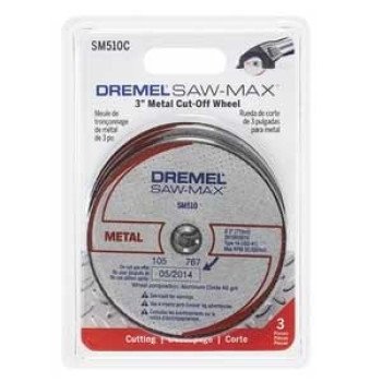 DREMEL SM510C Cut-Off Wheel, 60-Grit, Aluminum Oxide, 3 in Dia