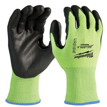 Milwaukee 48-73-8923 Dipped Gloves Unisex, XL, Elasticated Knit Cuff, Nitrile Coating, Polyurethane Glove, Yellow