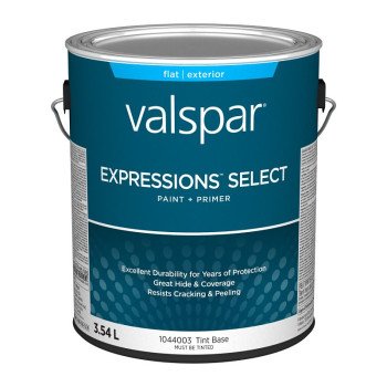 Expressions Select 029.1044003.007 Exterior Latex Paint and Primer, Acrylic, Flat, Tint Base, 1 gal