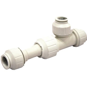 John Guest 3/4TKP Pipe Tee, 3/4 in, Push-Fit, Polyethylene, White, 80 to 160 psi Pressure