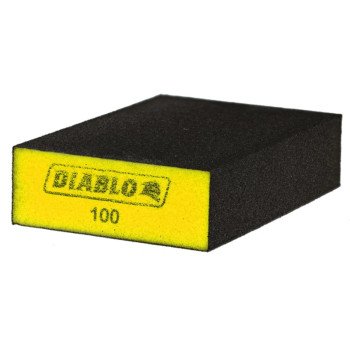 Diablo DFBBLOCFIN03G Sanding Sponge, 4 in L, 2-1/2 in W, 100 Grit, Fine, Aluminum Oxide Abrasive