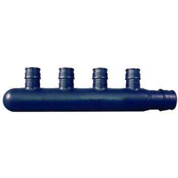 Apollo ExpansionPEX Series EPXM4PT Closed Manifold, 6-1/2 in OAL, 1-Inlet, 3/4 in Inlet, 4-Outlet, 1/2 in Outlet