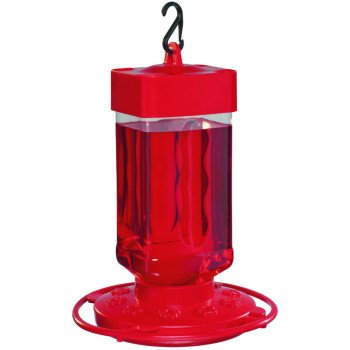 Daisy First Nature 993055-546 Bird Feeder, 32 oz, Plastic, Bright Red