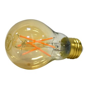 Sylvania 75349 Ultra LED Bulb, Decorative, A19 Lamp, 60 W Equivalent, E26 Lamp Base, Dimmable, Amber, 2200 K Color Temp